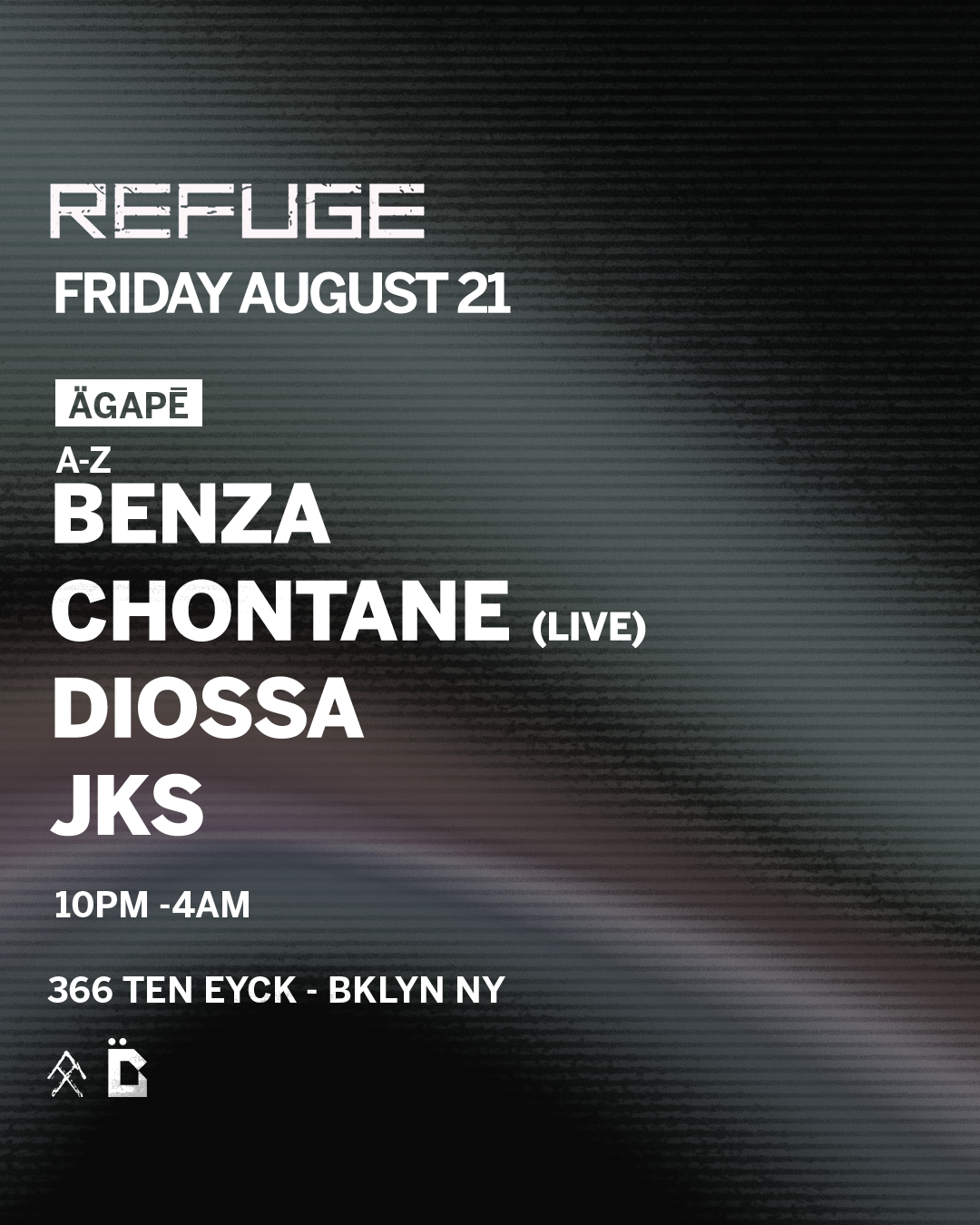Refuge Friday: AGÄPĒ with Chontane (Live), JKS, BENZA, Diossa