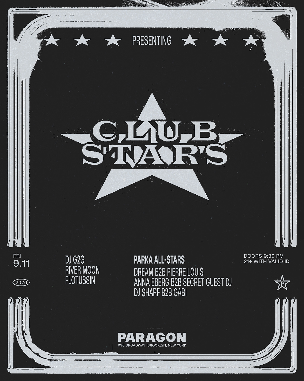 Club Stars: dj g2g, River Moon, flotussin + PARKA ALL-STARS