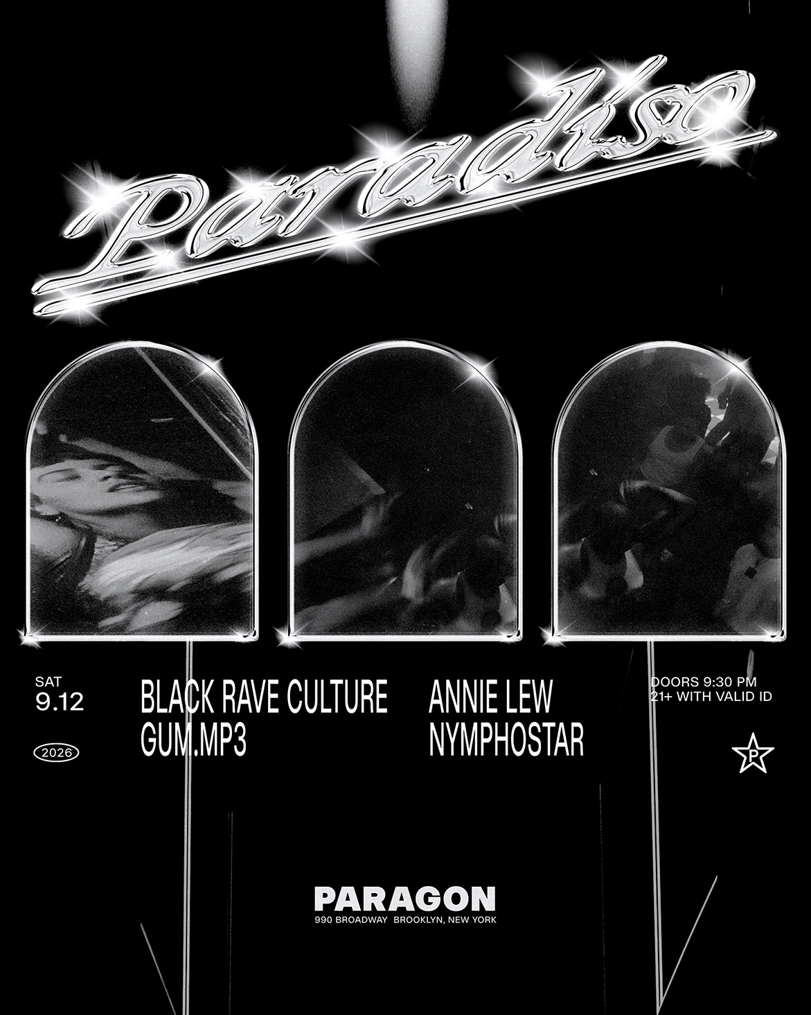 Paradiso: Black Rave Culture, gum.mp3 + Annie Lew, Nymphostar