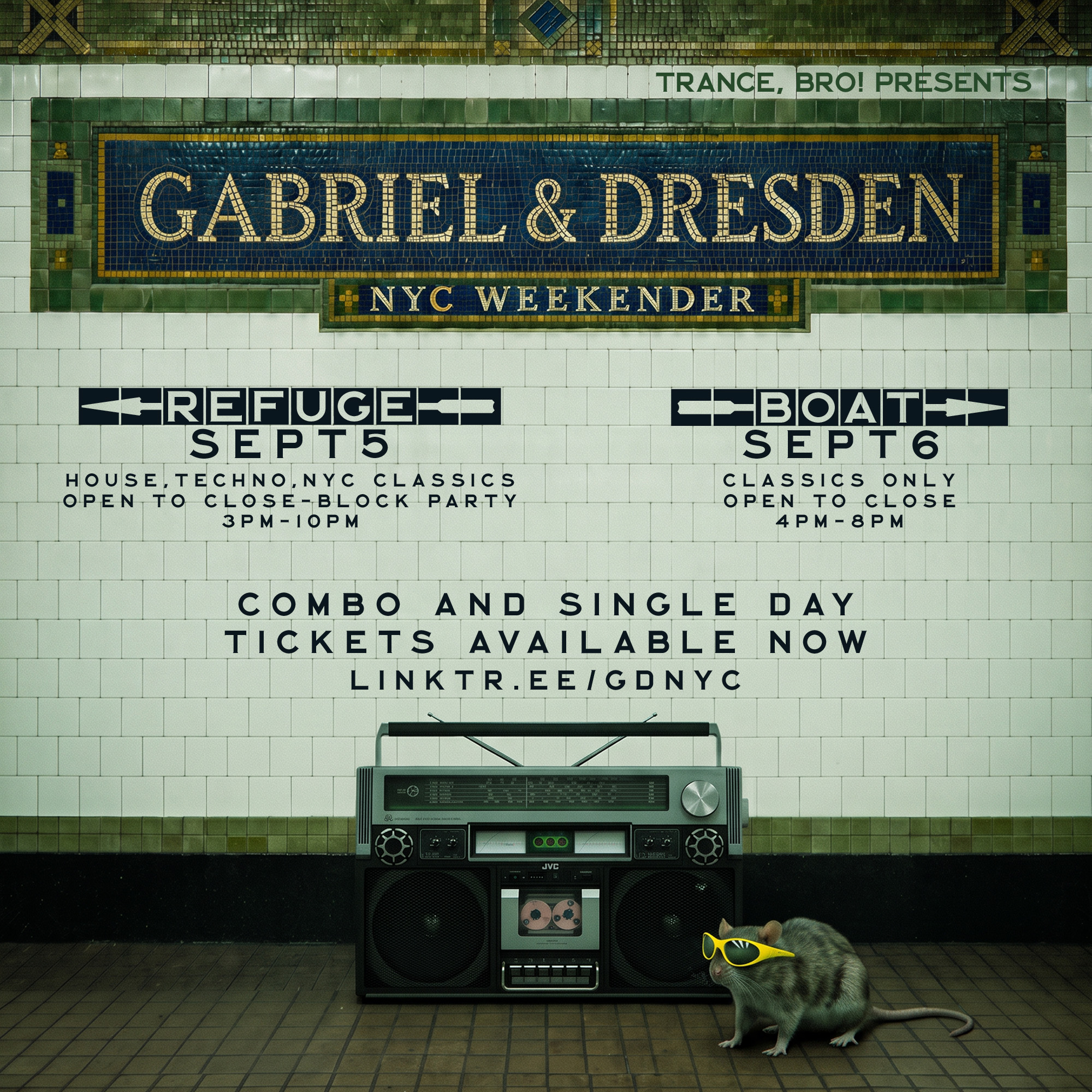Gabriel & Dresden NYC Weekender - Refuge & Boat Party