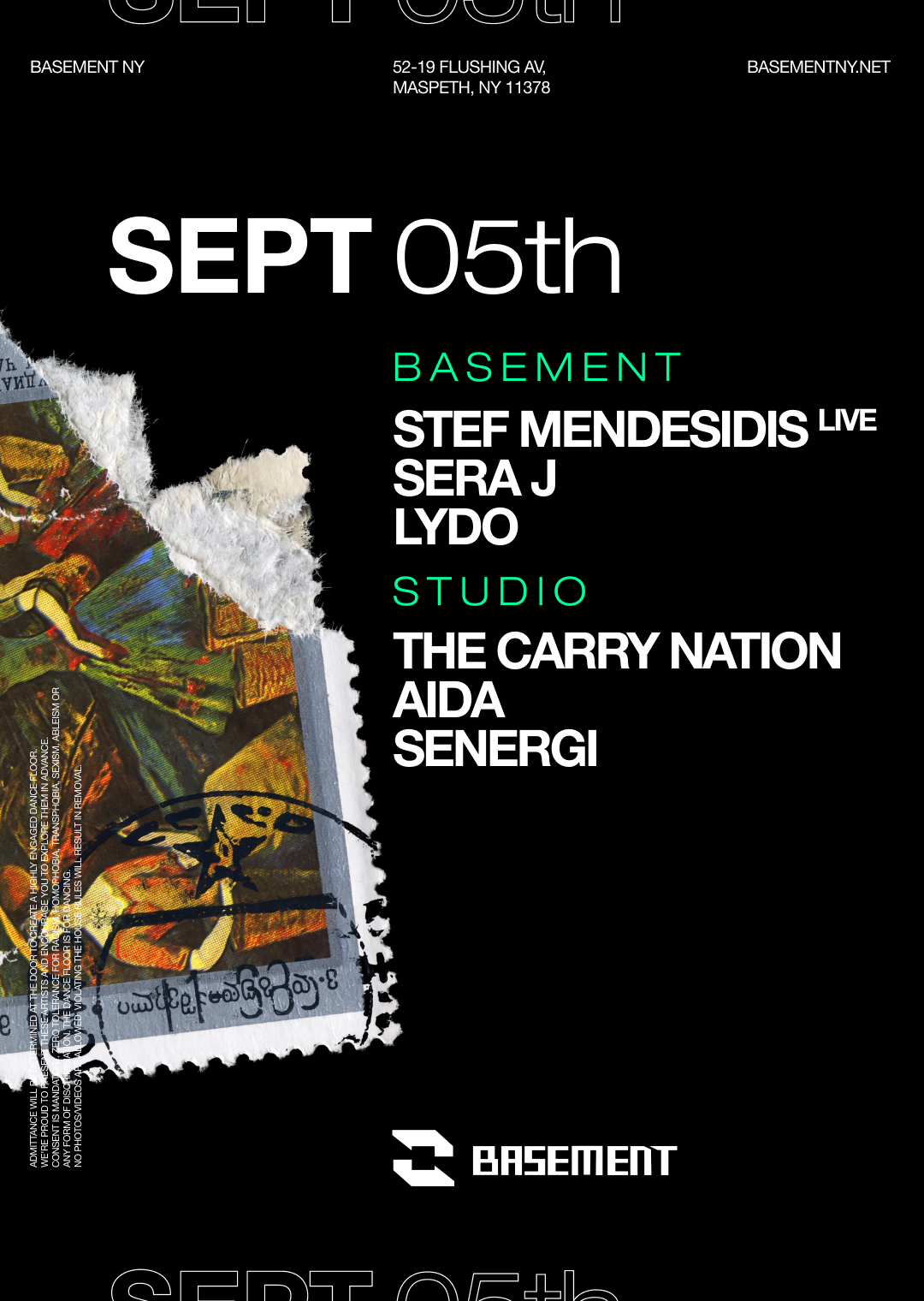 Stef Mendesidis live / Sera J / LYDO / The Carry Nation / AIDA / SENERGI